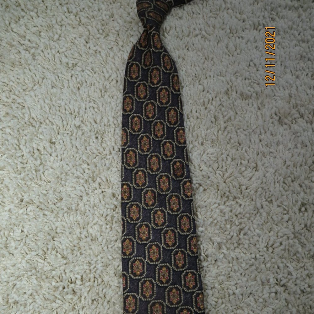 Valentino Cravette Silk Tie Dark Grey Golf Red 2